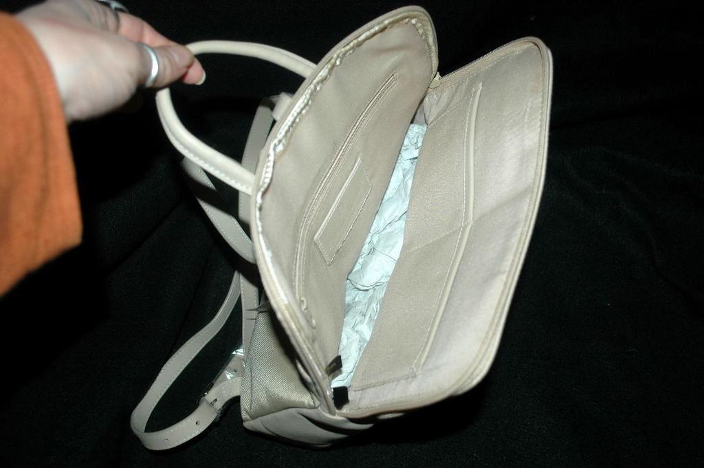 NEW Never used Etienne Aigner backpack purse shoulder back , cream , ecru