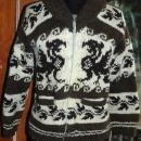 Dragon Cowichan Hand Knit Wool Cardigan Sweater Vintage