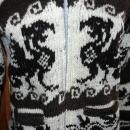 Dragon Cowichan Hand Knit Wool Cardigan Sweater Vintage