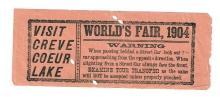 St. Louis World's Fair & Olympic Street Car Ticket, St. Louis Transfer Co. The Chouteau Line