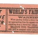 St. Louis World's Fair & Olympic Street Car Ticket, St. Louis Transfer Co. The Chouteau Line