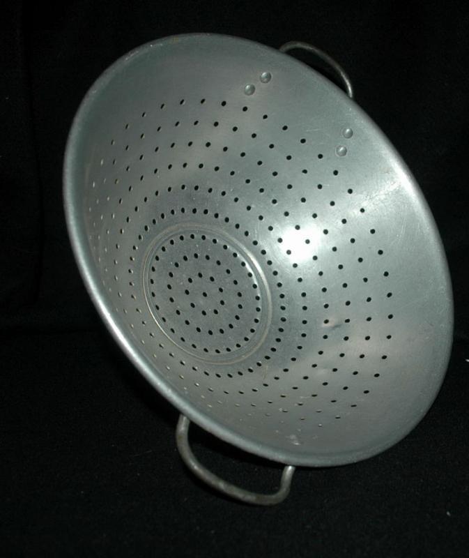 Vintage Aluminum Wear-Ever Colander Strainer Footed with Handles