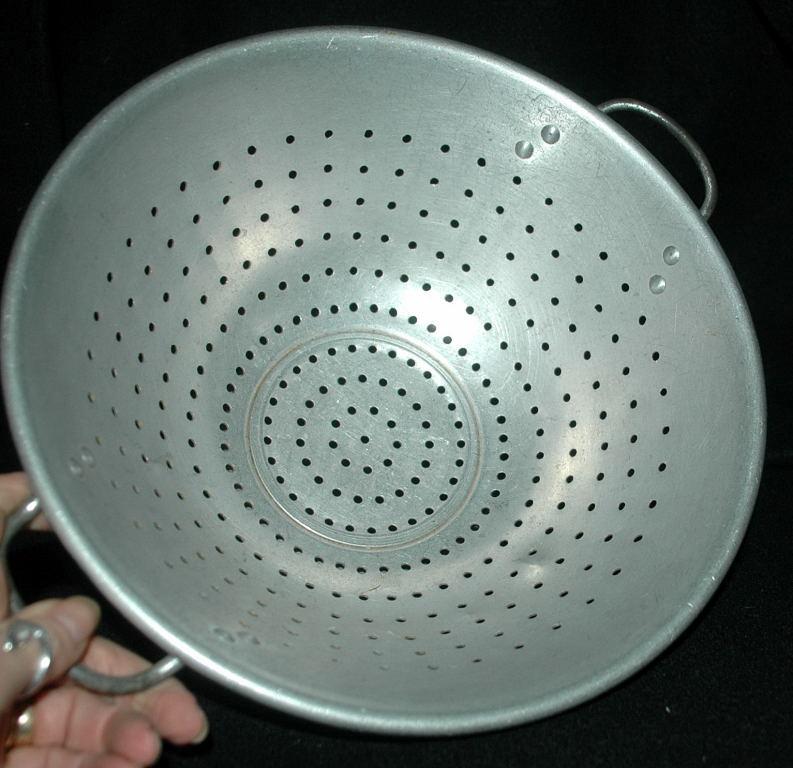 Vintage Aluminum Wear-Ever Colander Strainer Footed with Handles