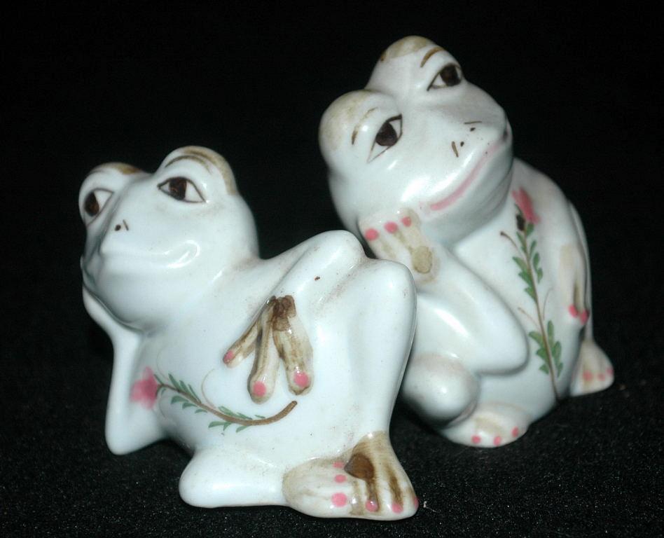Resting Frogs Porcelain Salt & Pepper Shakers