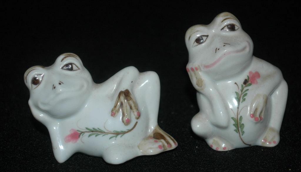 Resting Frogs Porcelain Salt & Pepper Shakers