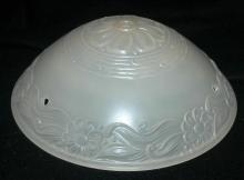 Old Frosted Custard Glass Ceiling Light Shade Fixture