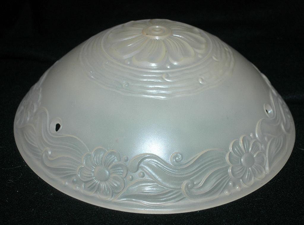 Old Frosted Custard Glass Ceiling Light Shade Fixture