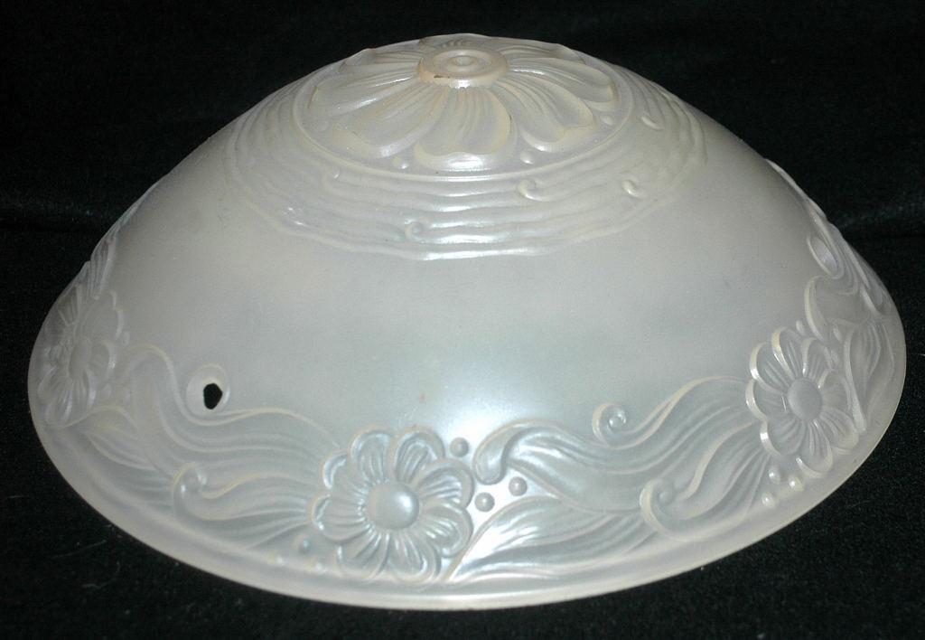 Old Frosted Custard Glass Ceiling Light Shade Fixture