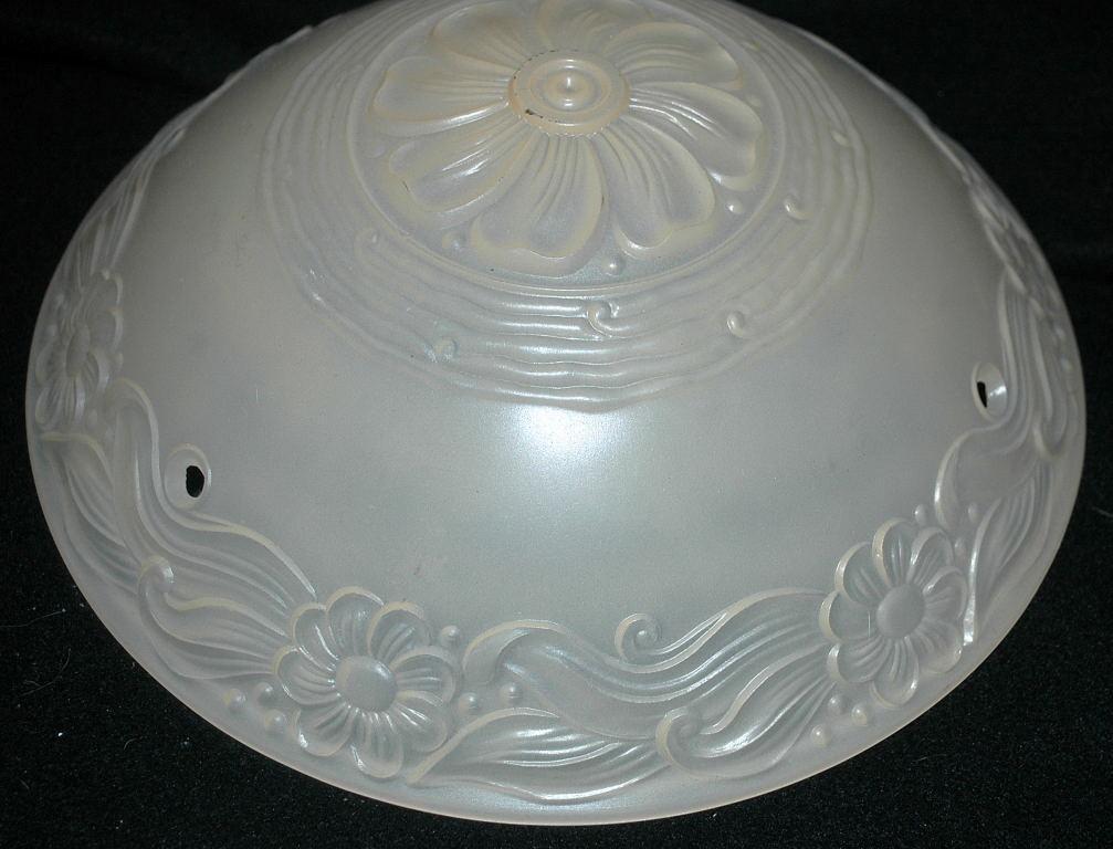Old Frosted Custard Glass Ceiling Light Shade Fixture