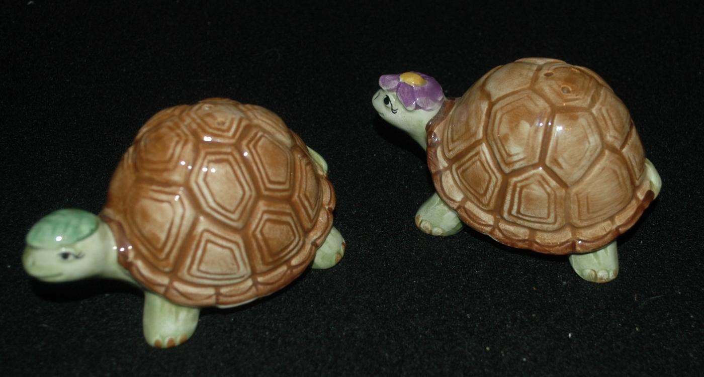 Mary Ann Baker Otagiri Turtle Girl & Boy Salt & Pepper Shakers Made in Japan