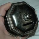 Antique Silverplate Octagon Building Coin Bank / Dome Roof French Window/ Japan