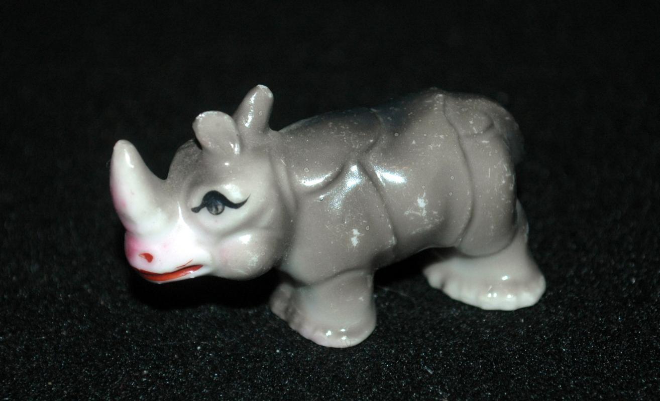 Rhino. JAPAN Ceramic Pottery Miniature Rhinoceros