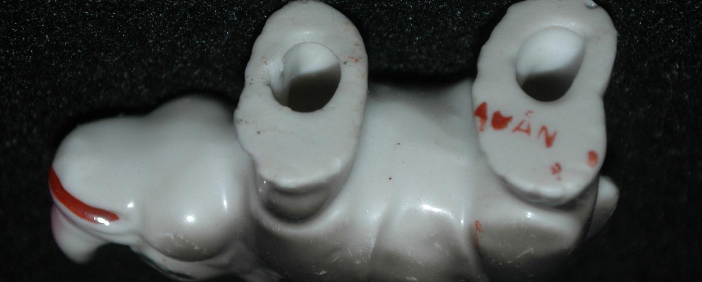 Rhino. JAPAN Ceramic Pottery Miniature Rhinoceros