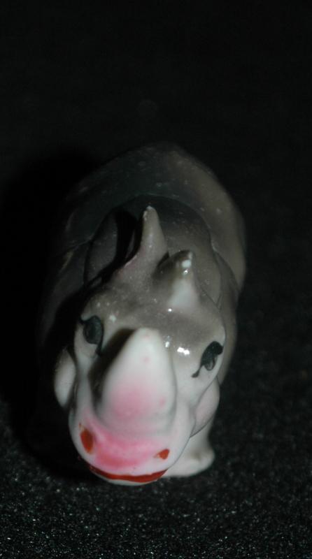 Rhino. JAPAN Ceramic Pottery Miniature Rhinoceros