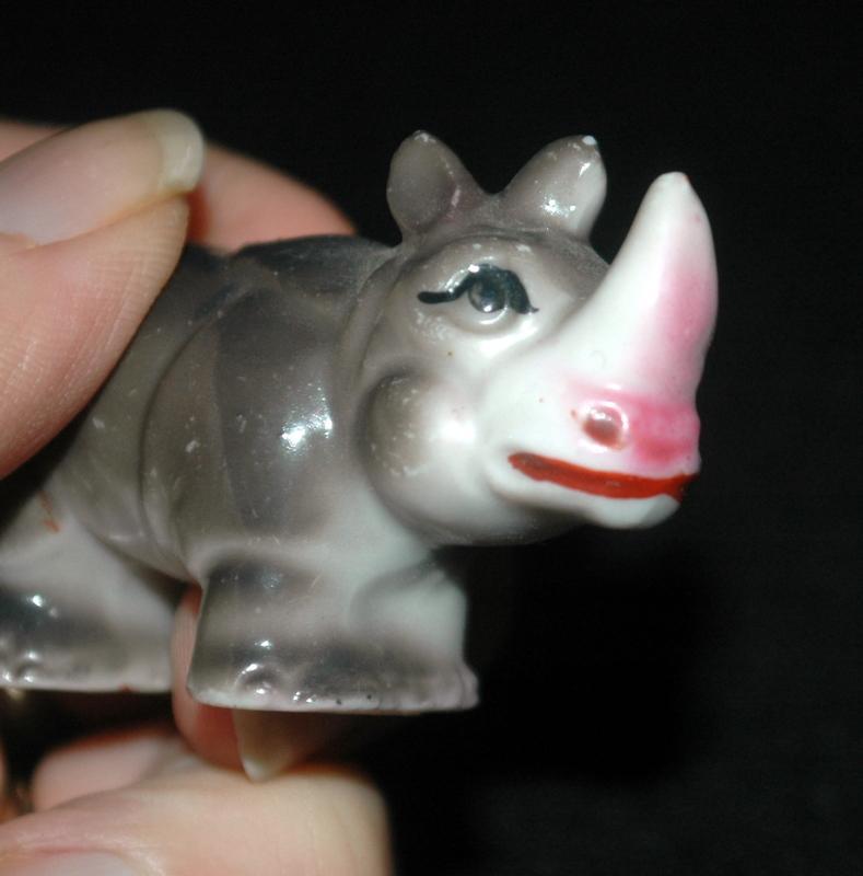 Rhino. JAPAN Ceramic Pottery Miniature Rhinoceros