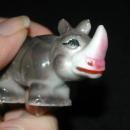 Rhino. JAPAN Ceramic Pottery Miniature Rhinoceros