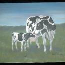 Cow & Calf Oil Painting on Canvas by Karan Collenberg