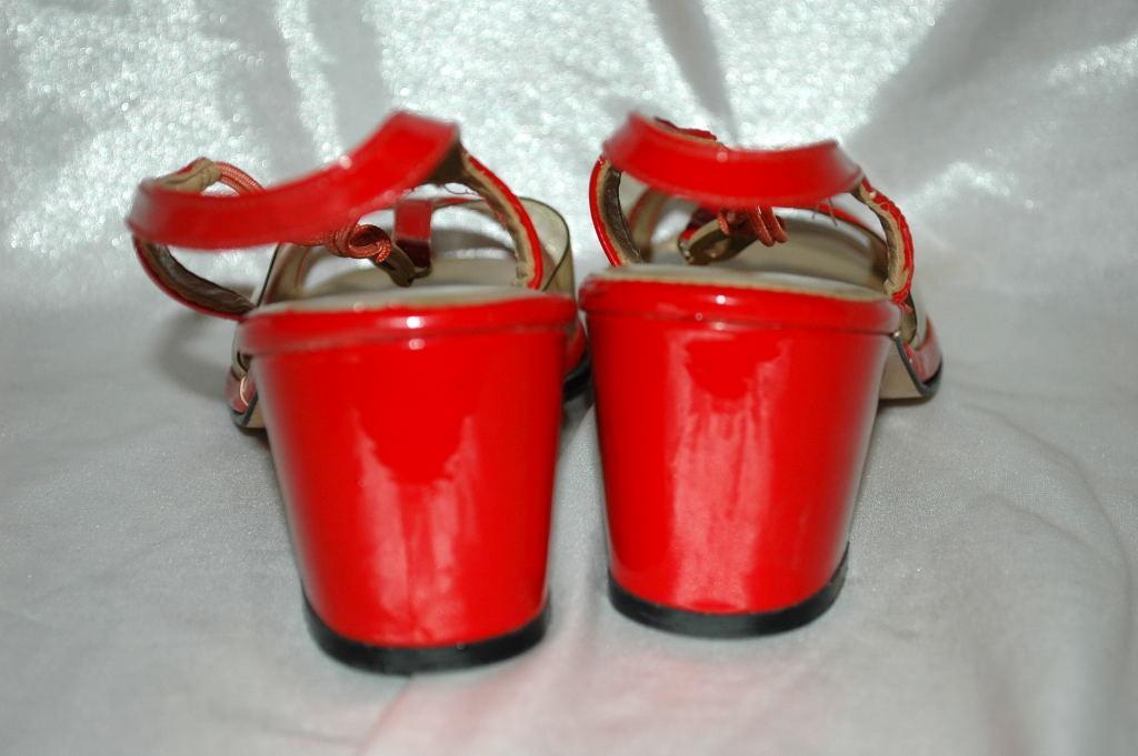 Red Leather & See Through Sling Back Mules Selby Fifth Avenue / Heal Sandals