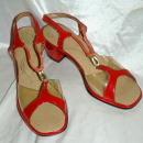 Red Leather & See Through Sling Back Mules Selby Fifth Avenue / Heal Sandals