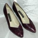 Evan Picone Plum Leather Pump, Heals Ladies Shoe Size 6.5
