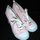 LIGHT PINK CANVAS FASHION WEDGE SNEAKERS BY CITY SNEAKS /size 7