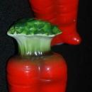 Tall Carrots Ceramic Salt Pepper Shakers, marked Japan