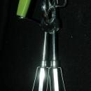 Vintage Hand Egg Beater Mixer with Green Plastic Handles