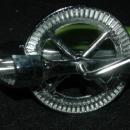 Vintage Hand Egg Beater Mixer with Green Plastic Handles