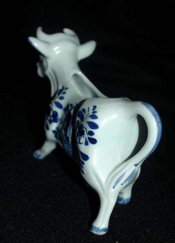 Hand Painted Delfts Blue Cow Creamer Porcelain