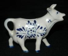 Hand Painted Delfts Blue Cow Creamer