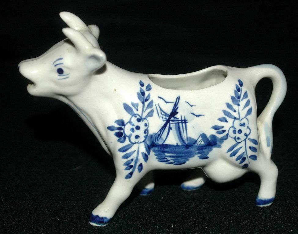 Hand Painted Delfts Blue Cow Creamer