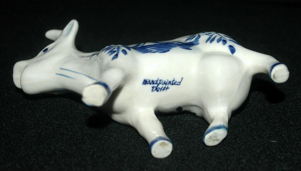 Hand Painted Delfts Blue Cow Creamer