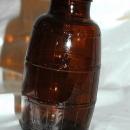Schmidt - Brewing Company Vintage Amber Glass Barrel Shape Beer Bottle , Wide Mouth