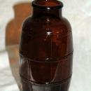 Schmidt - Brewing Company Vintage Amber Glass Barrel Shape Beer Bottle , Wide Mouth