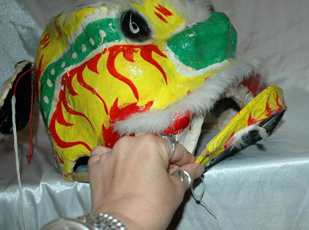 Chinese Dragon Head Mask of Papier Mache