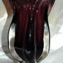 ROYAL GALLERY Crystal glass Mouth Blown Purple/clear CRYSTAL GLASS FLOWER VASE