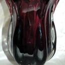 ROYAL GALLERY Crystal glass Mouth Blown Purple/clear CRYSTAL GLASS FLOWER VASE