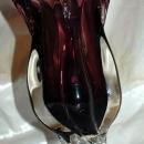 ROYAL GALLERY Crystal glass Mouth Blown Purple/clear CRYSTAL GLASS FLOWER VASE