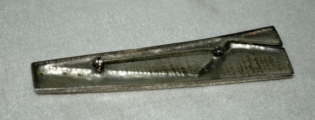 Sliver Bar Pin Brooch Modernist with Native American Flare