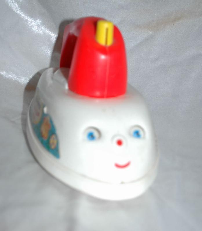 Vintage Fisher Price Musical Push Pull Toy Iron from the 1960's