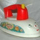 Vintage Fisher Price Musical Push Pull Toy Iron from the 1960's