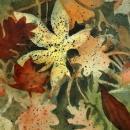 Large Original Watercolor Painting Abstract Leaves