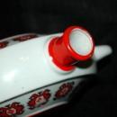 FP Zajecar Yugoslavia Ceramic Porcelain pottery Flask / Hand painted with Bold Ethnic Pattern