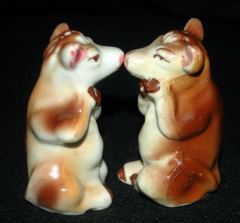 Cow Salt Pepper Shakers Vintage Japan