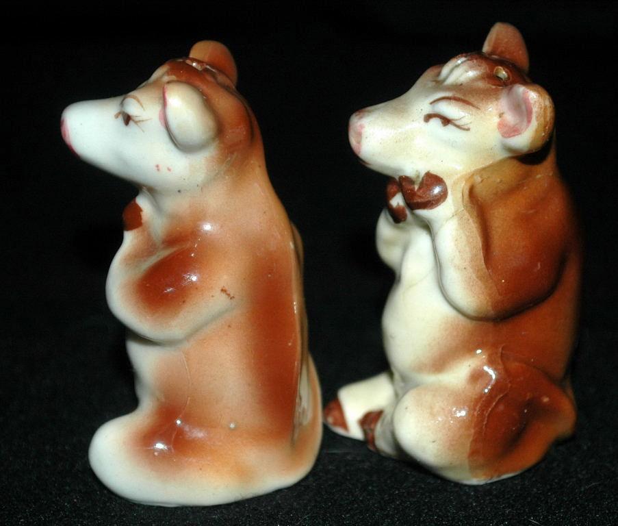 Cow Salt Pepper Shakers Vintage Japan