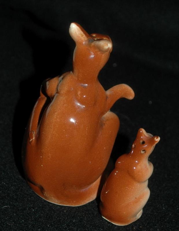 kangaroo salt pepper shaker with baby Joey