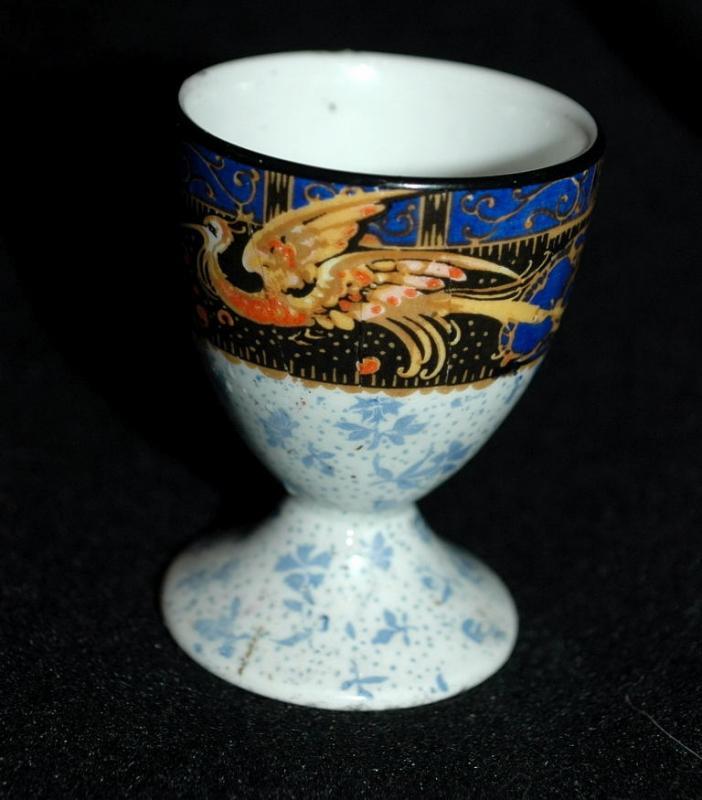 Egg Cup Grimwades Stroke on Trent English Porcelain Mystical Bird Design