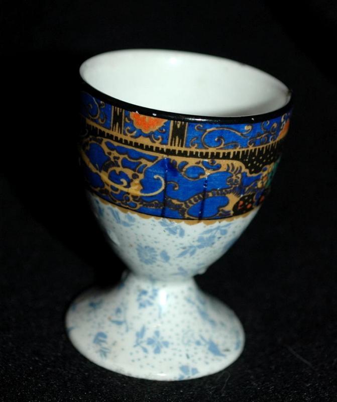 Egg Cup Grimwades Stroke on Trent English Porcelain Mystical Bird Design