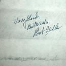 Bob Feller Autographed Pencil Drawing, Hall of Fame Pitcher for Cleveland Indians One of Kind Item