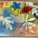 Original Watercolor Painting Abstract Leaves